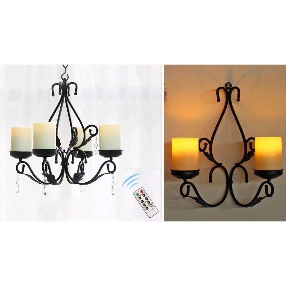 Home Reflections Charleston Convertible Wall Sconce Chandelier Flameless Candles